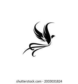 phoenix bird fire logo vector icon