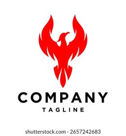 Diseño de logotipo de llama de ave de Phoenix