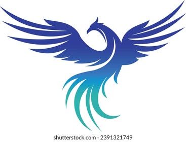 phoenix bird flying logo vector