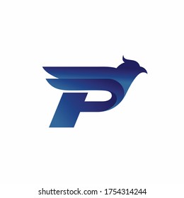 Phoenix bird forms the letter P