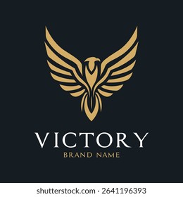 phoenix bird golden logo design concept luxury