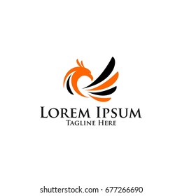 phoenix bird icon vector logo