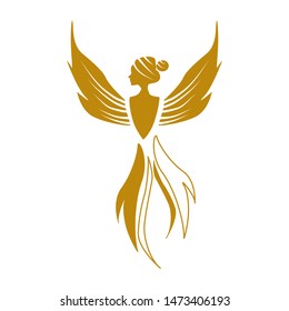 Phoenix bird illustration. Vector element, that can be used on the web or in print, for surface design