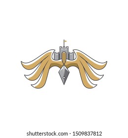 phoenix bird line art logo icon vector
