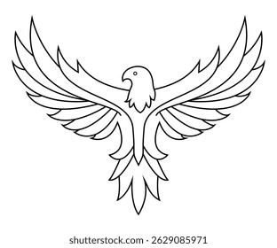 Phoenix Bird Line Art Logo Vector