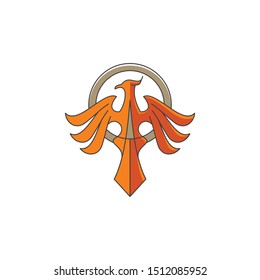 phoenix bird line logo icon vector