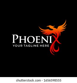 Phoenix bird logo with black background