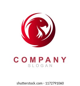 Phoenix bird logo, circular shape and simple appearance