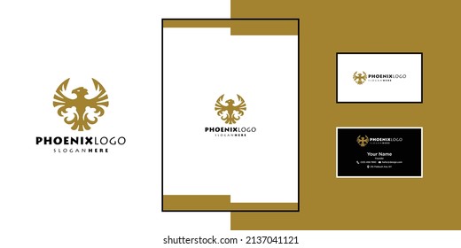 PHOENIX BIRD LOGO DESIGN BRAND IDENTITY TEMPLATE MODERN