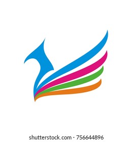 Phoenix bird logo design template illustration