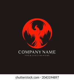 Phoenix Bird Logo design vector
