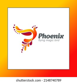 Phoenix Bird Logo Flying magic bird