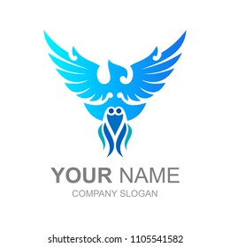 phoenix bird logo is flying with modern look, logo ready to use