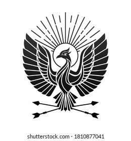 Phoenix bird logo. Heraldic birds - vector illustration.