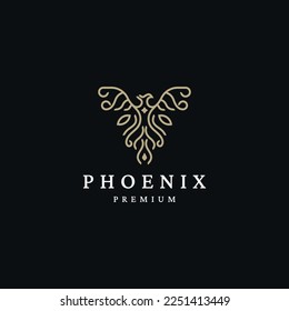 Phoenix bird logo icon design template flat vector