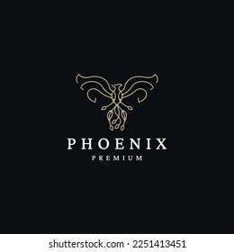 Phoenix bird logo icon design template flat vector
