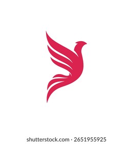 Phoenix pássaro ícone ícone de logotipo plano vetor design