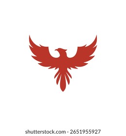 Phoenix pássaro ícone ícone de logotipo plano vetor design