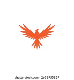 Phoenix pássaro ícone ícone de logotipo plano vetor design