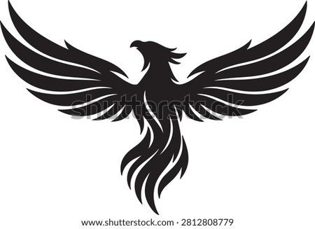 Phoenix bird logo icon silhouette vector illustration design, falcon wings phoenix bird logo silhouettes vector