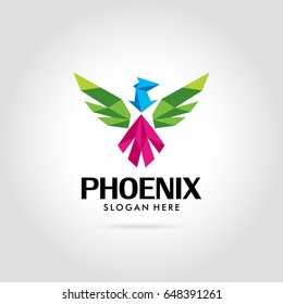 phoenix bird logo modern illustration