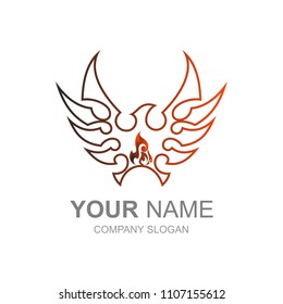 phoenix bird logo with modern and luxurious look, logo ready to use