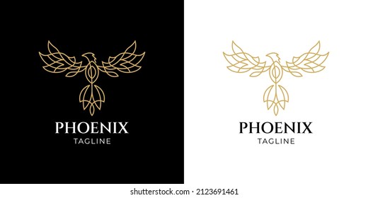 Phoenix Bird Logo Monoline Style