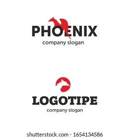 Phoenix bird for logo slogan silhouette