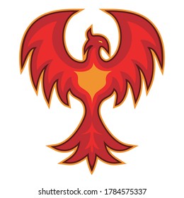 Phoenix Bird Logo Tattoo Red Color