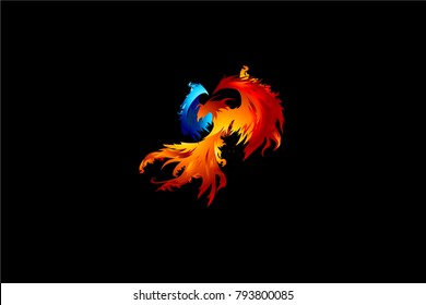 Phoenix bird logo template