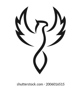 phoenix bird logo vector design template