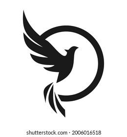 phoenix bird logo vector design template