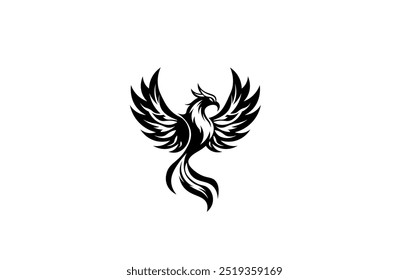 Phoenix-Vogel-Logo, Vektorgrafik auf weißem Hintergrund	