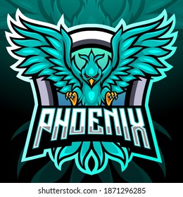 Phoenix bird mascot. esport logo design