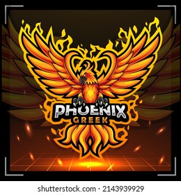 Phoenix bird mascot. esport logo design