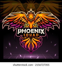 Phoenix bird mascot. esport logo design.