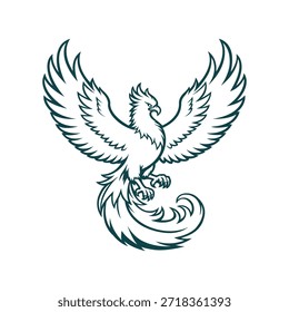 Phoenix Pájaro Mascota Logotipo Vector Diseño Plantilla Estilo simple y moderno EPS 10