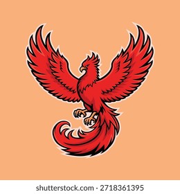 Phoenix Pájaro Mascota Logotipo Vector Diseño Plantilla Estilo simple y moderno EPS 10