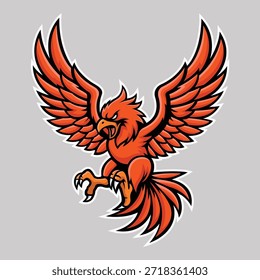 Phoenix Pájaro Mascota Logotipo Vector Diseño Plantilla Estilo simple y moderno EPS 10