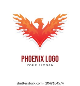 Phoenix bird modern logo design vector