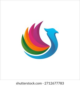 Modelo de logotipo Phoenix Bird Modern