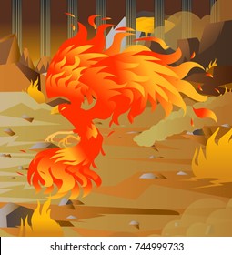 phoenix bird on fire