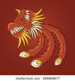 Phoenix bird ornament vector illustration