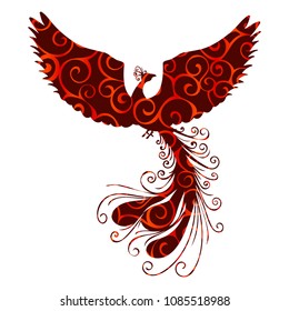 Phoenix bird pattern silhouette ancient mythology fantasy