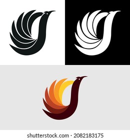 Phoenix Bird Peacock Abstract Logo