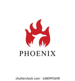 Phoenix bird sign abstract luxury logo design template.