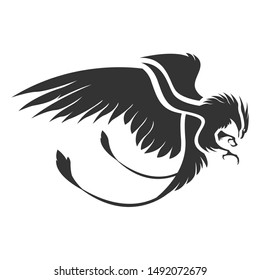 Phoenix bird silhouette design vector. Myth phoenix bird silhouette design image