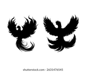 Phoenix bird silhouette vector illustration