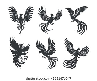 Phoenix bird silhouette vector illustration
