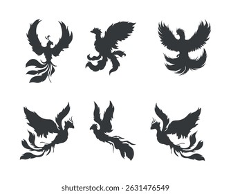 Phoenix bird silhouette vector illustration